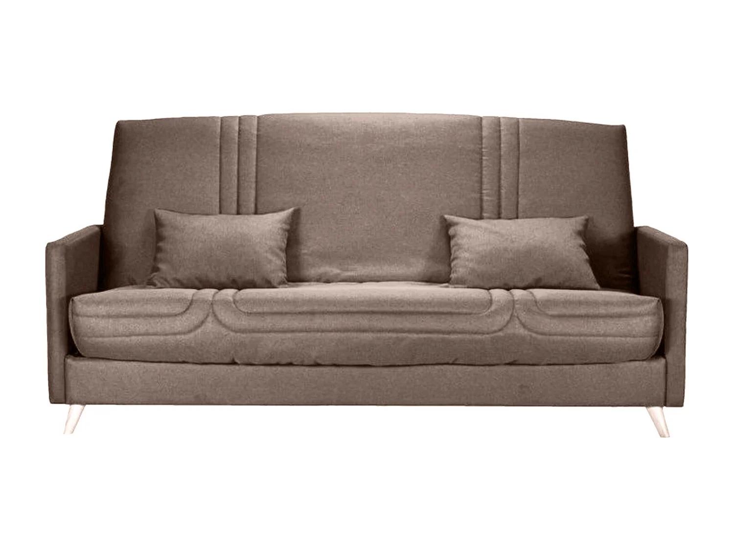 Banquette Clic-clac tissu 130x190 matelas Starbed 13cm avec rangement Soly-Couleur Taupe