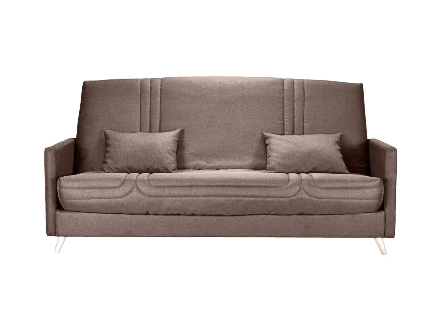 Banquette Clic-clac tissu 130x190 matelas Starbed 13cm avec rangement Soly-Couleur Taupe