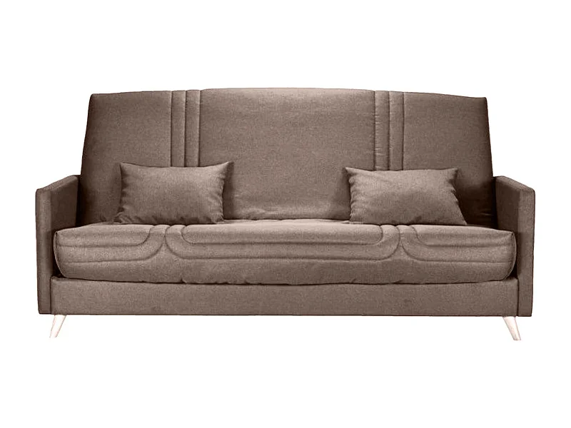Banquette Clic-clac tissu 130x190 matelas Starbed 13cm avec rangement Soly-Couleur Taupe