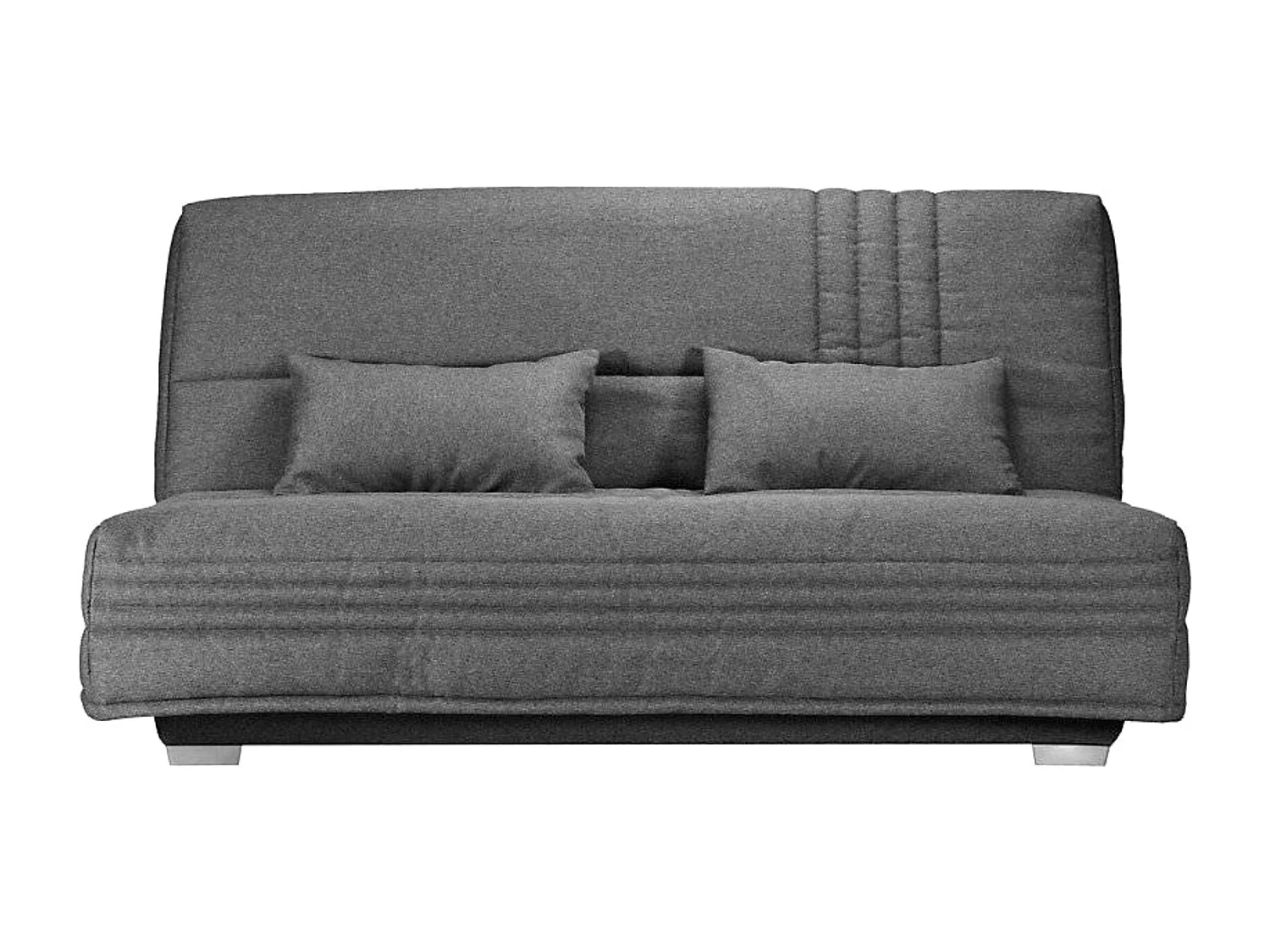 Canapé clic clac tissu avec rangement matelas Sofaconfort 17cm Parko 193cm-Couleur Gris clair chiné