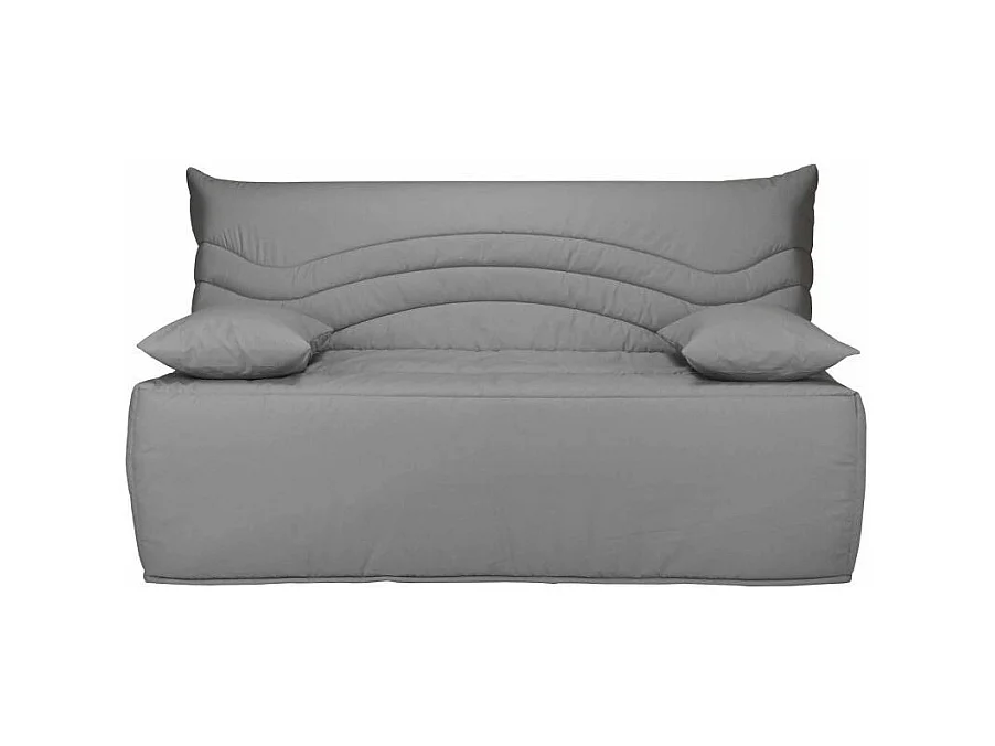 Banquette BZ microfibre 160x200 avec coffre Matelas Starconfort 12cm Brioca-Couleur Beige clair