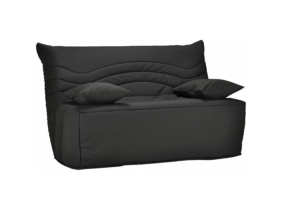 Banquette BZ microfibre 140x200 avec coffre de rangement matelas 12cm Brioca-Couleur Gris clair