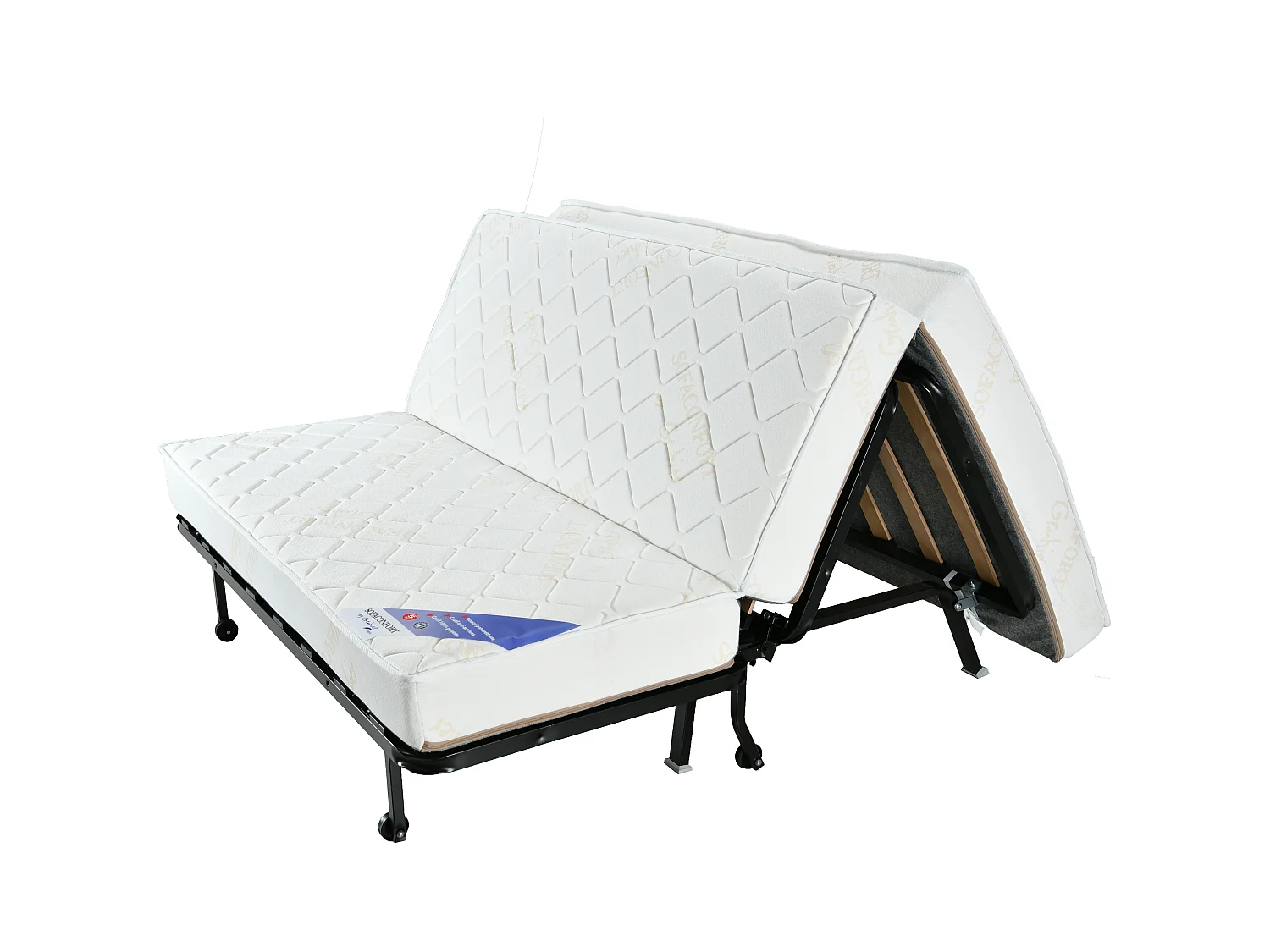 Banquette lit accordéon 1 place 90x190 matelas 12cm Brioca-Couleur B 925