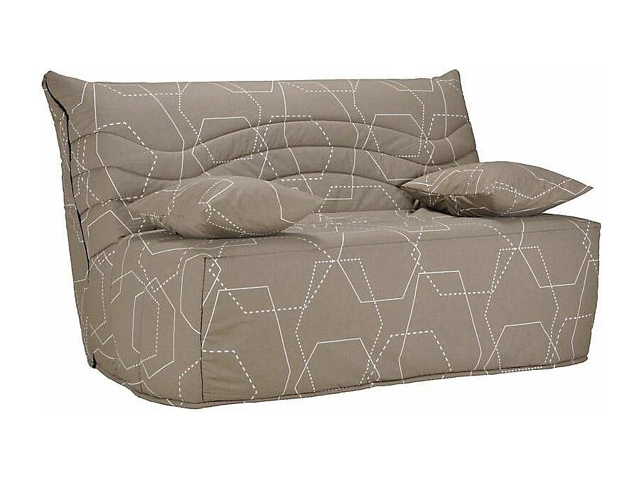 BZ taupe bank bedrukt 160x200 cm Starconfort matras 12 cm Kadria