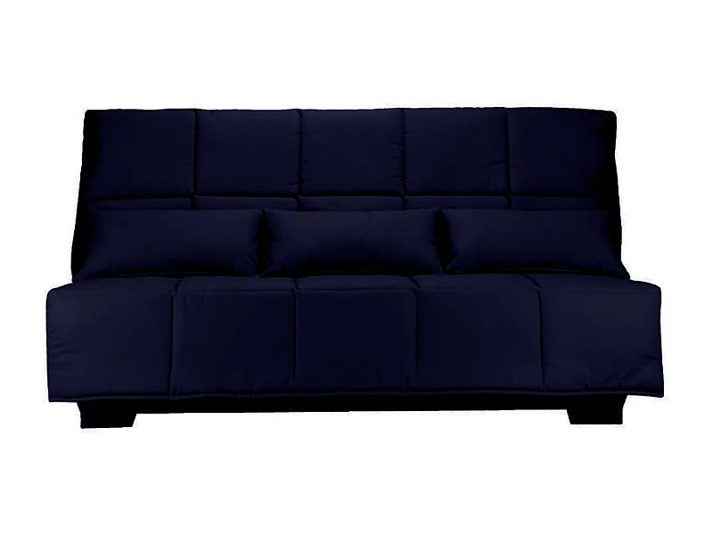 Stoffen slaapbank met Starconfort matrasopberger 15 cm Lina 193 cm-Kleur Donkerblauw