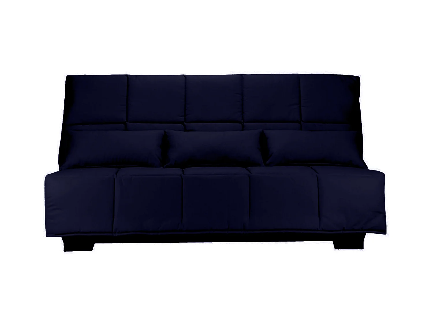 Canapé clic clac tissu avec rangement matelas Starconfort 15cm Lina 193cm-Couleur Bleu foncé