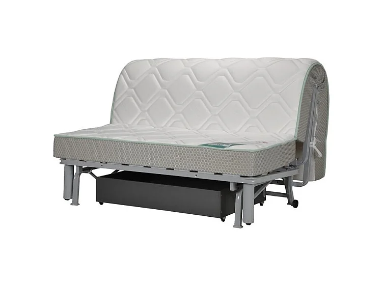 Banquette BZ microfibre matelas Bultex 15cm Master 140x200-Couleur Marron Foncé-Coffre de rangement Avec rangement