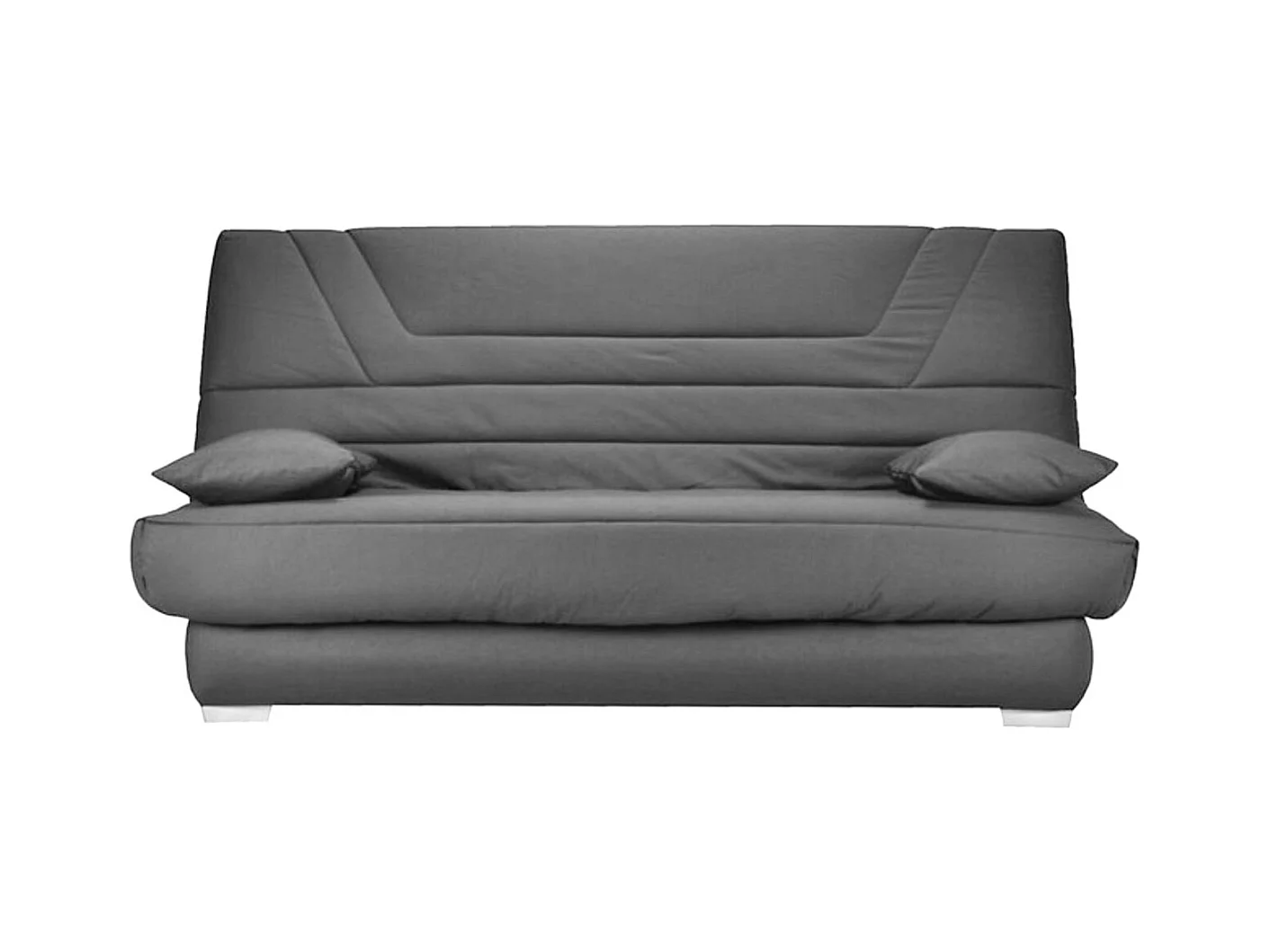 Banquette Clic Clac tissu matelas Bultex 14cm avec rangement Bary-Couleur Gris-140x190