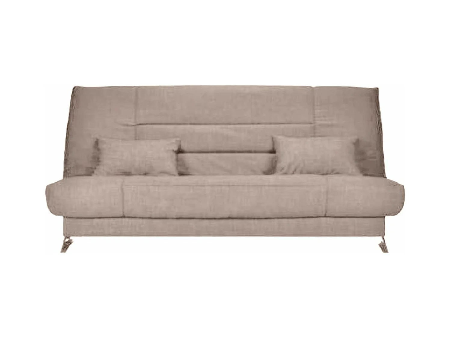 Banquette Clic-clac tissu 130x190 matelas Starflex 13cm avec rangement Malax-Couleur Taupe