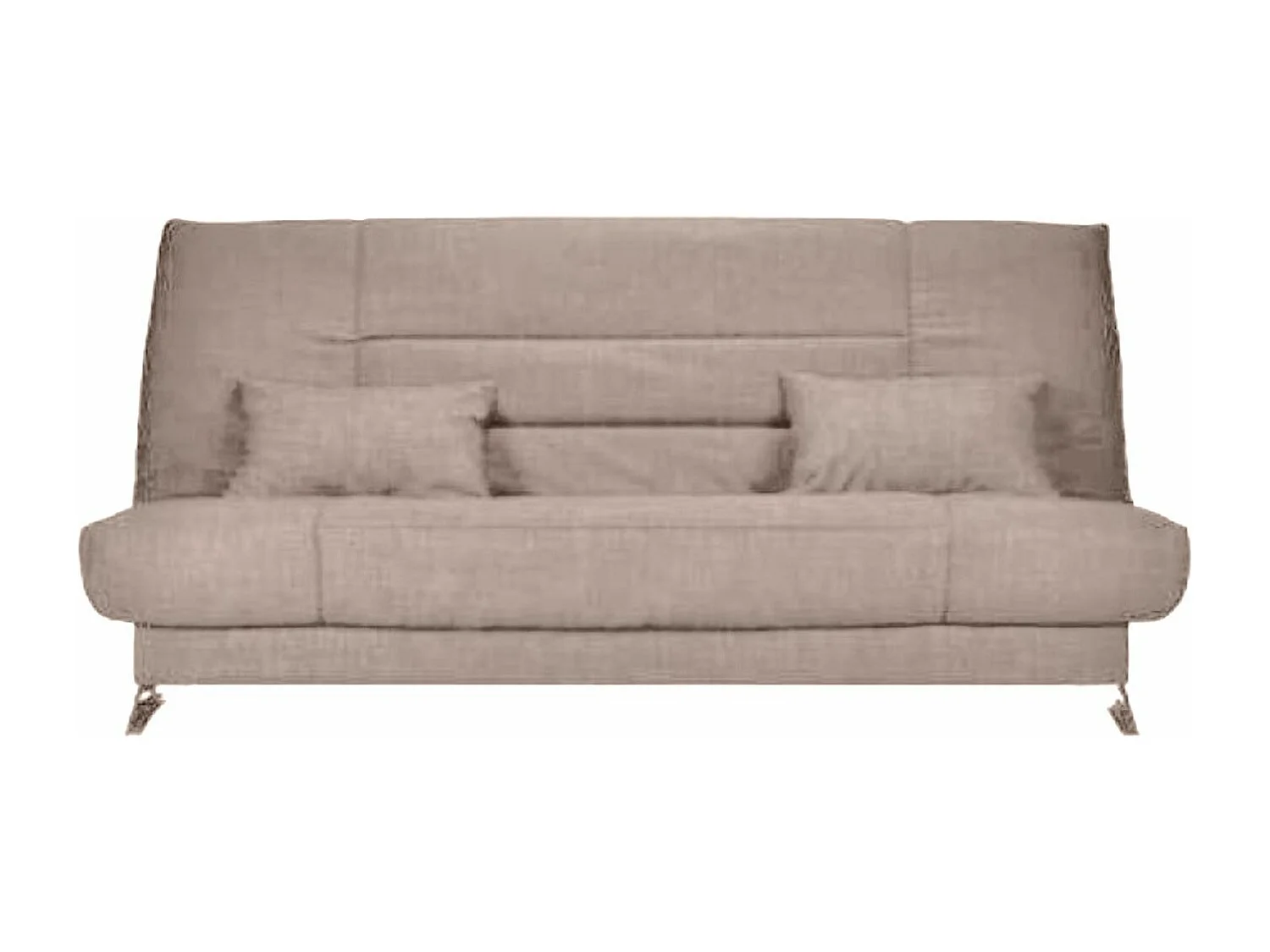 Banquette Clic-clac tissu 130x190 matelas Starflex 13cm avec rangement Malax-Couleur Taupe