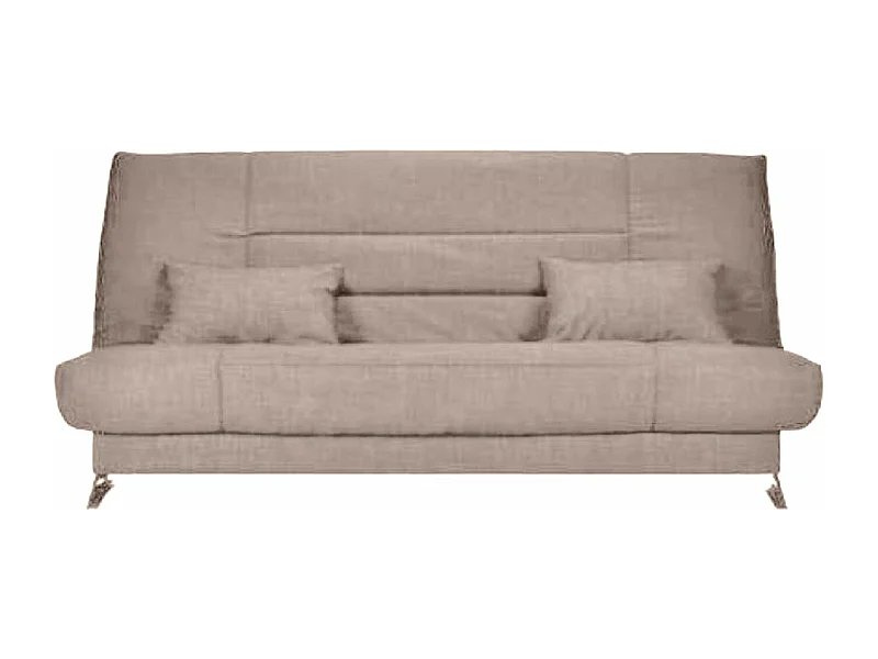 Banquette Clic-clac tissu 130x190 matelas Starflex 13cm avec rangement Malax-Couleur Taupe
