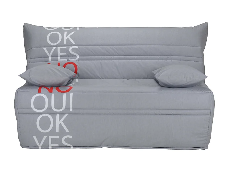 Banquette lit accordéon 2 places 140x190 design gris Yes No Optale