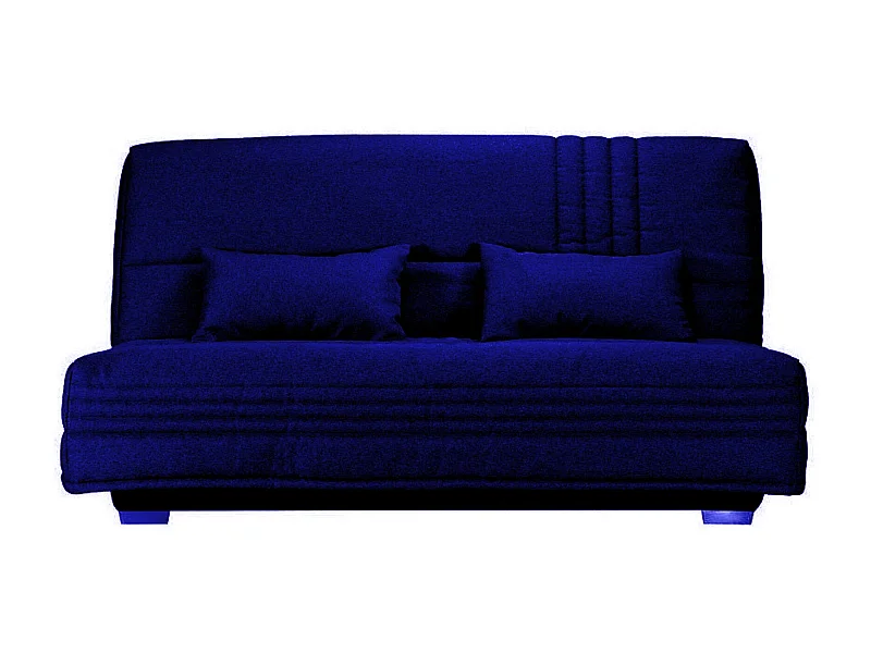 Canapé clic clac tissu avec rangement matelas Sofaconfort 17cm Parko 193cm-Couleur Bleu nuit