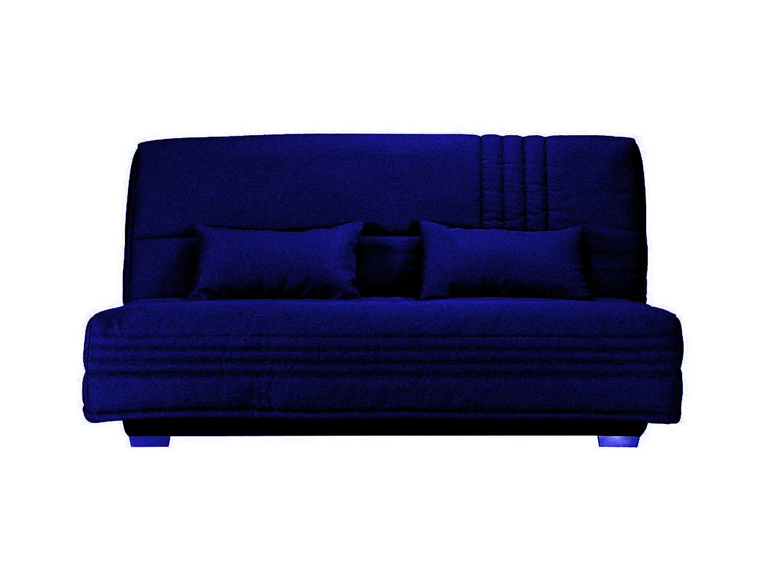 Canapé clic clac tissu avec rangement matelas Sofaconfort 17cm Parko 193cm-Couleur Bleu nuit
