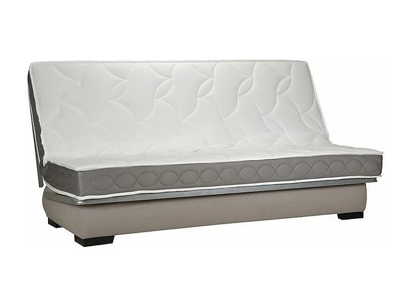 Canapé clic clac microfibre avec rangement matelas Starlux 17cm Minel 207cm-Couleur Taupe