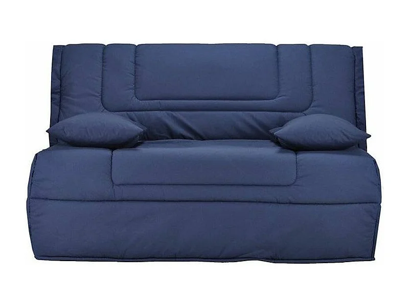 Banquette BZ tissu matelas Bultex 12cm 140x190 Bounty-Couleur Bleu nuit-Coffre de rangement Avec rangement