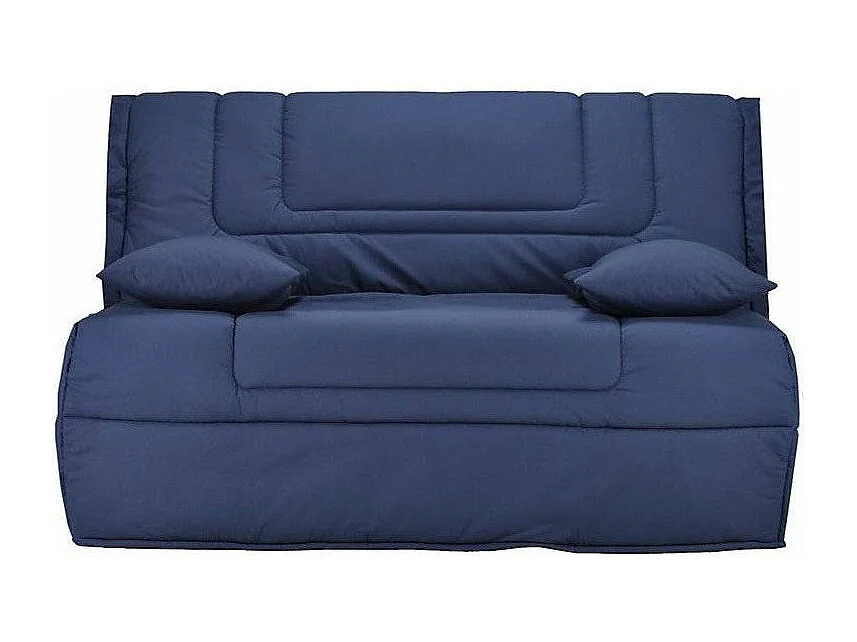 Banquette BZ tissu matelas Bultex 12cm 140x190 Bounty-Couleur Bleu nuit-Coffre de rangement Avec rangement