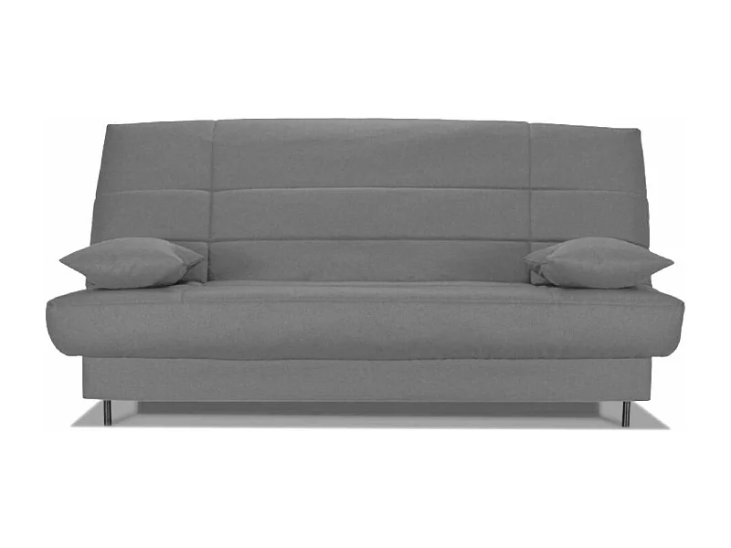 Banquette Clic-clac tissu 130x190 matelas Starflex 13cm avec rangement Folken-Couleur Gris clair chiné