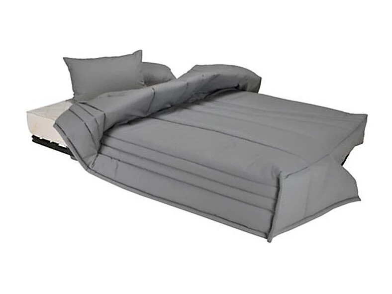 Banquette Clic-clac tissu 130x190 matelas Starflex 13cm avec rangement Folken-Couleur Jaune curry