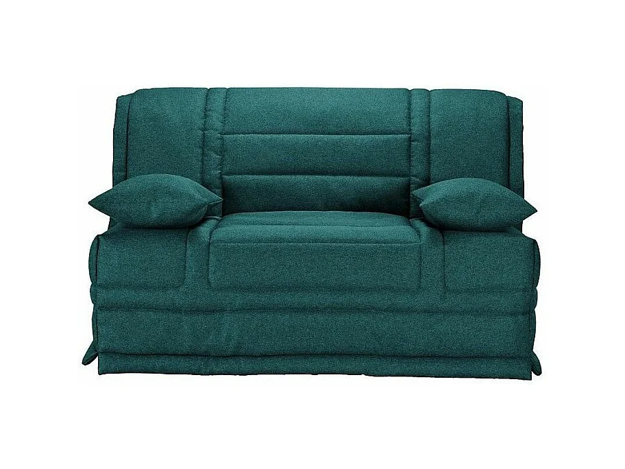 Banquette BZ tissu matelas Starconfort 15cm Pardo-Couleur Bleu canard-160x200-Coffre de rangement Avec rangement