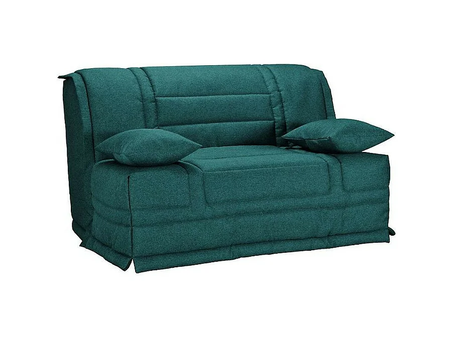 Banquette BZ tissu matelas Starconfort 15cm Pardo-Couleur Bleu canard-160x200-Coffre de rangement Avec rangement