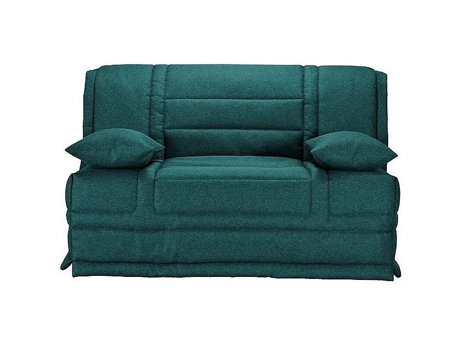 Banquette BZ tissu matelas Starconfort 15cm Pardo-Couleur Bleu canard-140x200-Coffre de rangement Avec rangement