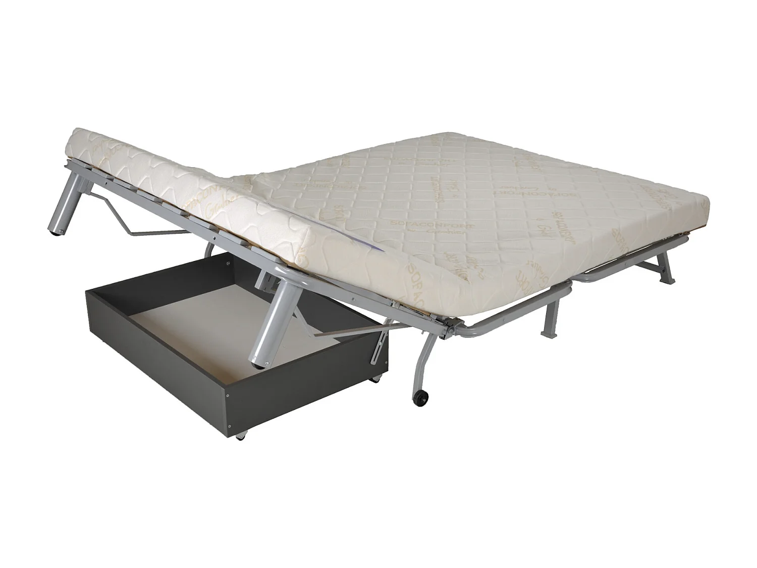 Banquette BZ tissu matelas 12cm Venus-Couleur Marron-140x200