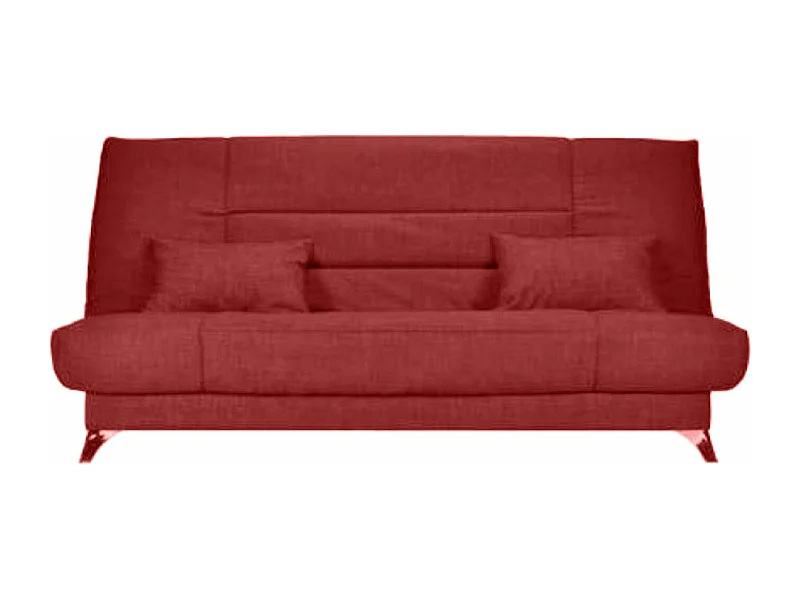 Banquette Clic-clac tissu 130x190 matelas Starflex 13cm avec rangement Malax-Couleur Rouge cerise