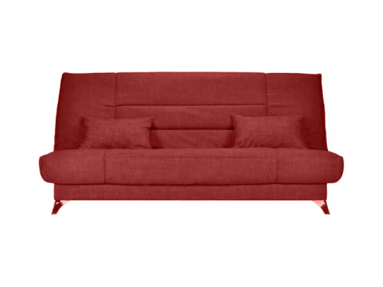 Banquette Clic-clac tissu 130x190 matelas Starflex 13cm avec rangement Malax-Couleur Rouge cerise