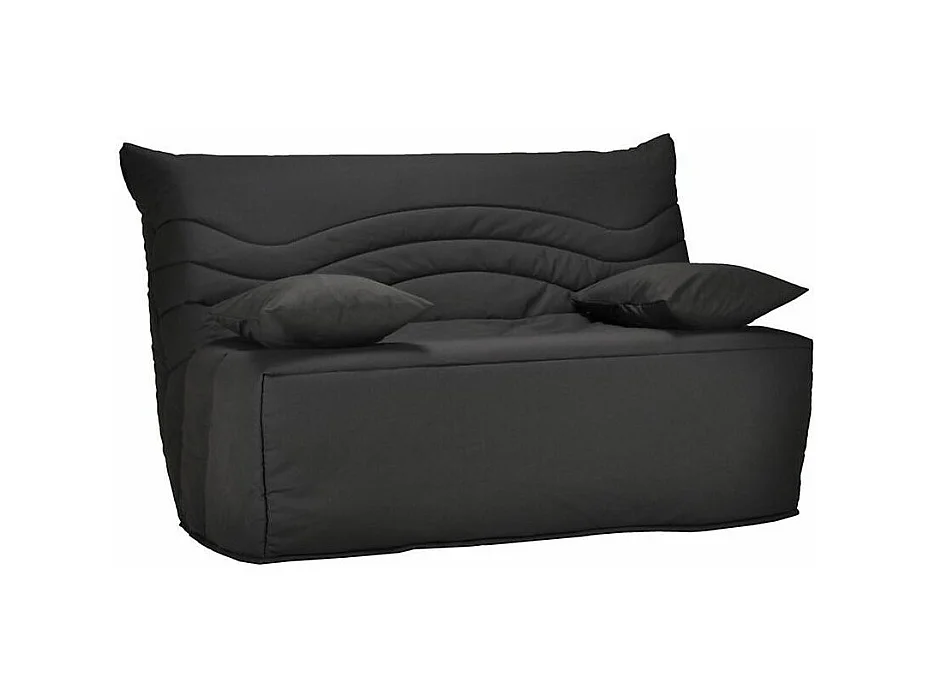 Banquette BZ microfibre 140x200 avec coffre de rangement matelas 12cm Brioca-Couleur Marron Foncé