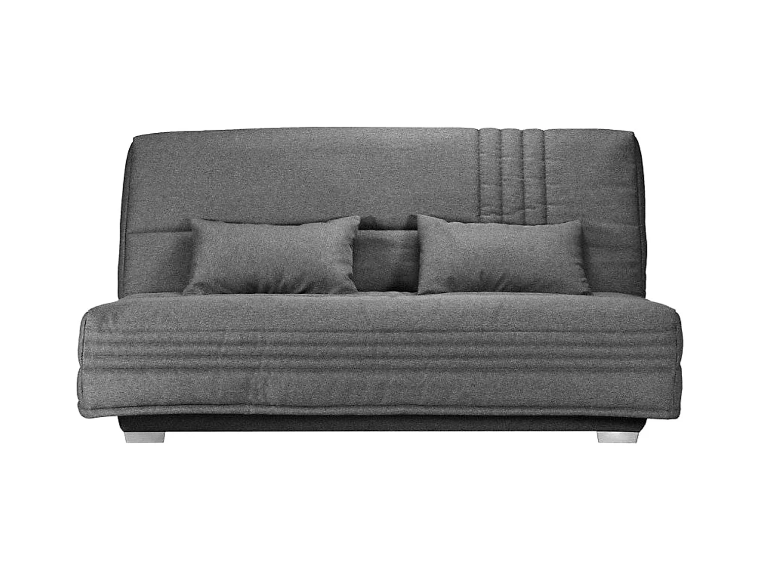 Canapé clic clac tissu avec rangement matelas Sofaconfort 17cm Parko 193cm-Couleur Gris