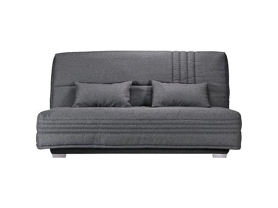 Canapé clic clac tissu avec rangement matelas Sofaconfort 17cm Parko 193cm-Couleur Gris