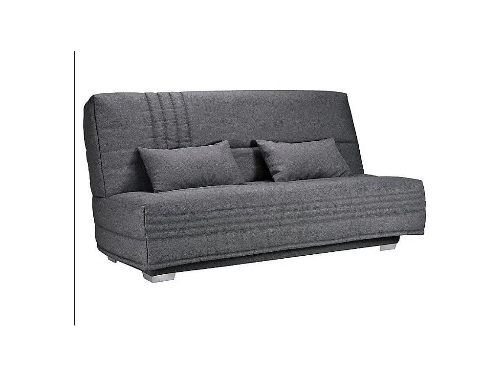 Canapé clic clac tissu avec rangement matelas Sofaconfort 17cm Parko 193cm-Couleur Gris