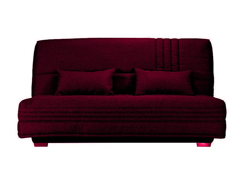 Canapé clic clac tissu avec rangement matelas Sofaconfort 17cm Parko 193cm-Couleur Bordeaux
