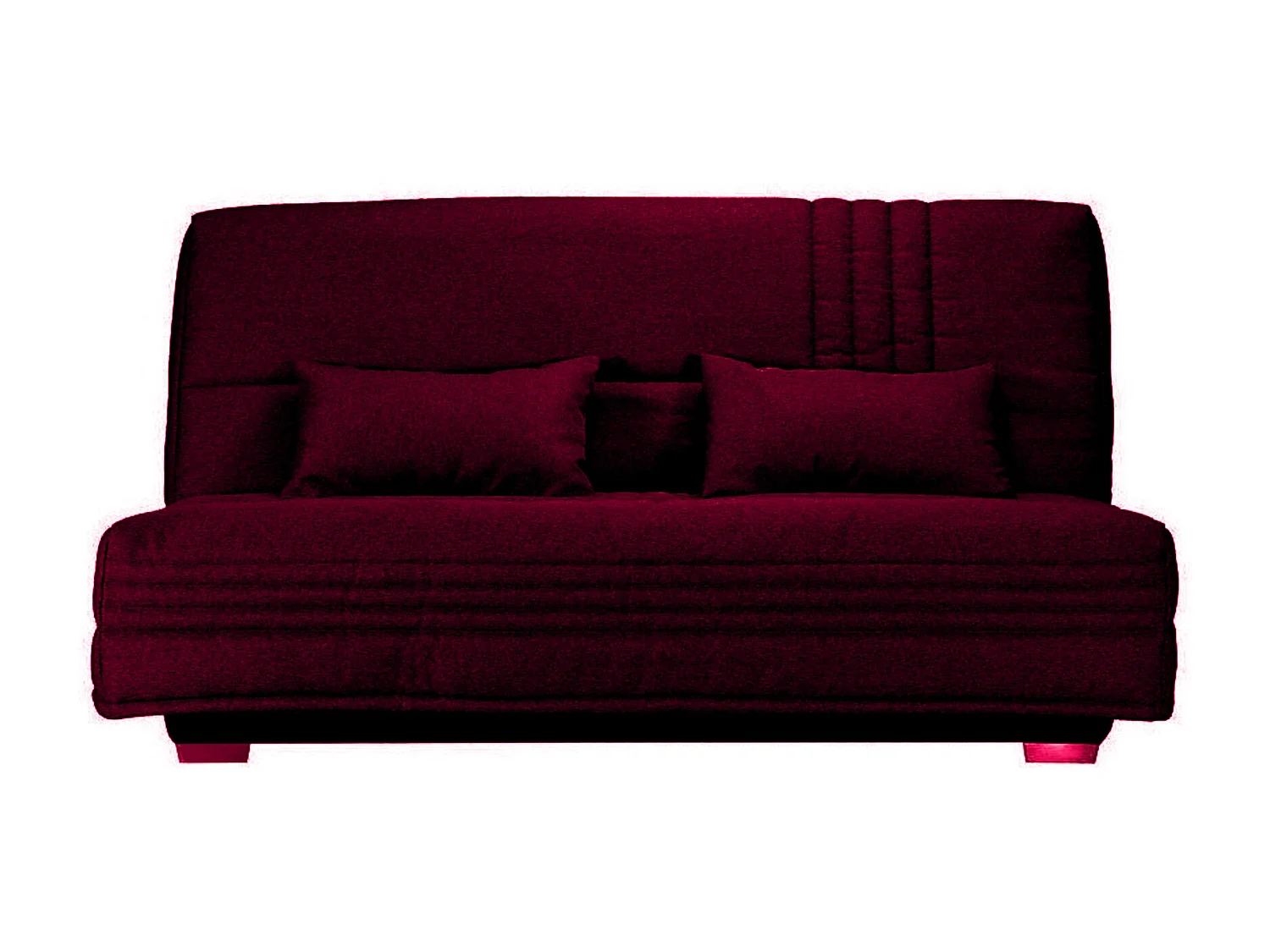 Canapé clic clac tissu avec rangement matelas Sofaconfort 17cm Parko 193cm-Couleur Bordeaux
