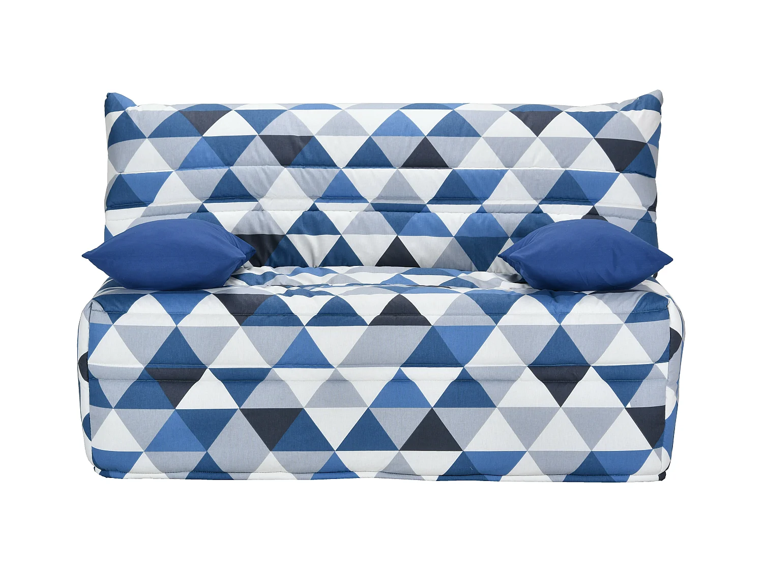 Banquette lit accordéon 2 places 140x190 arlequin bleu Optale