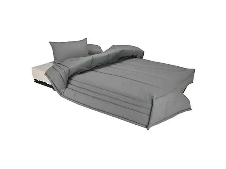 Canapé clic clac tissu avec rangement matelas Sofaconfort 17cm Parko 193cm-Couleur Bleu canard