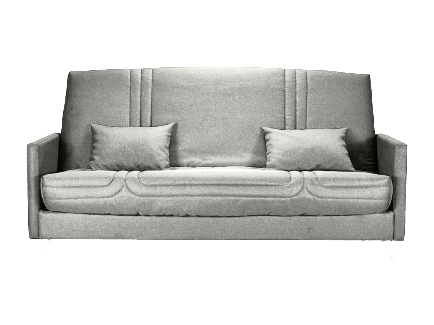 Banquette Clic-clac tissu 130x190 matelas Starbed 13cm avec rangement Soly-Couleur Gris perle