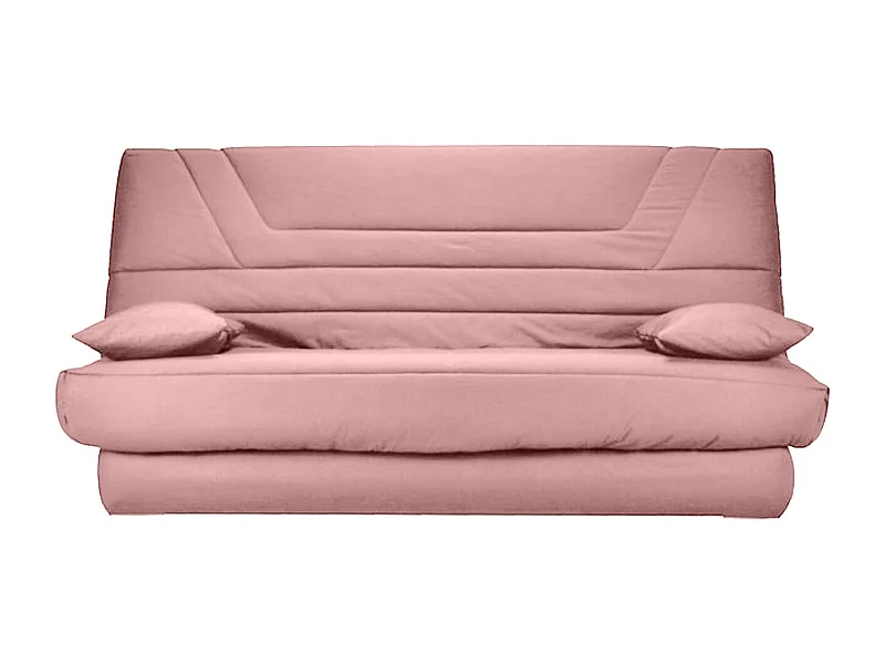 Banquette Clic Clac tissu matelas Bultex 14cm avec rangement Bary-Couleur Rose clair-140x190