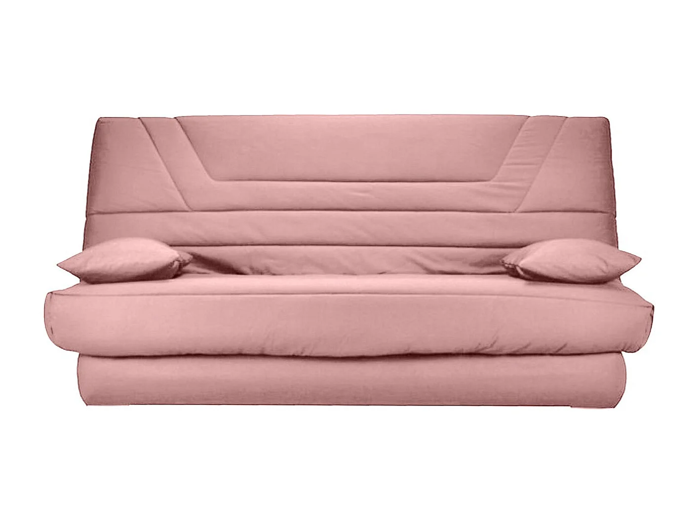 Banquette Clic Clac tissu matelas Bultex 14cm avec rangement Bary-Couleur Rose clair-140x190
