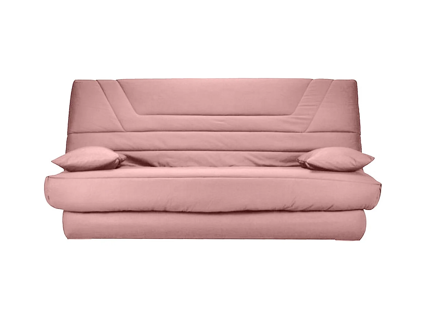 Banquette Clic Clac tissu matelas Bultex 14cm avec rangement Bary-Couleur Rose clair-140x190