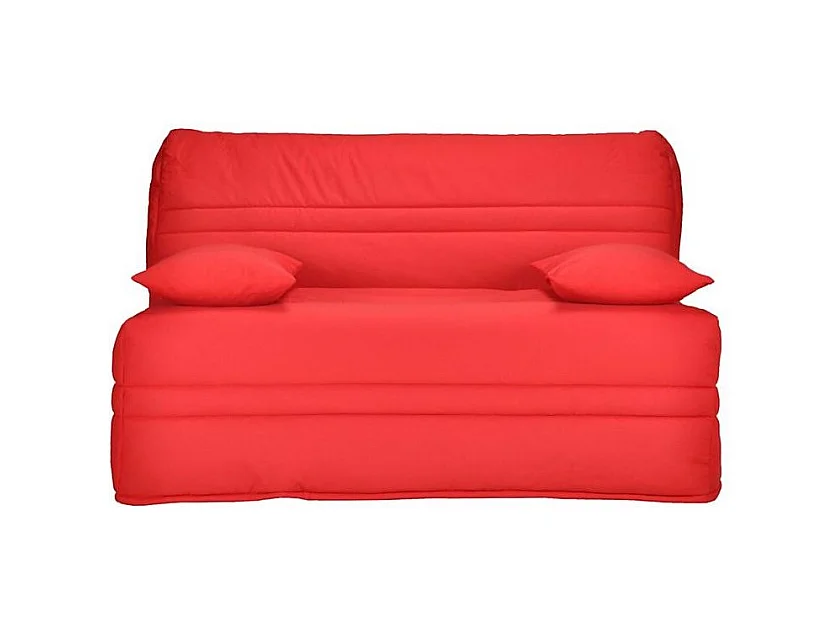 Banquette BZ tissu matelas Bultex 15cm Barnes 140x200-Couleur Rouge