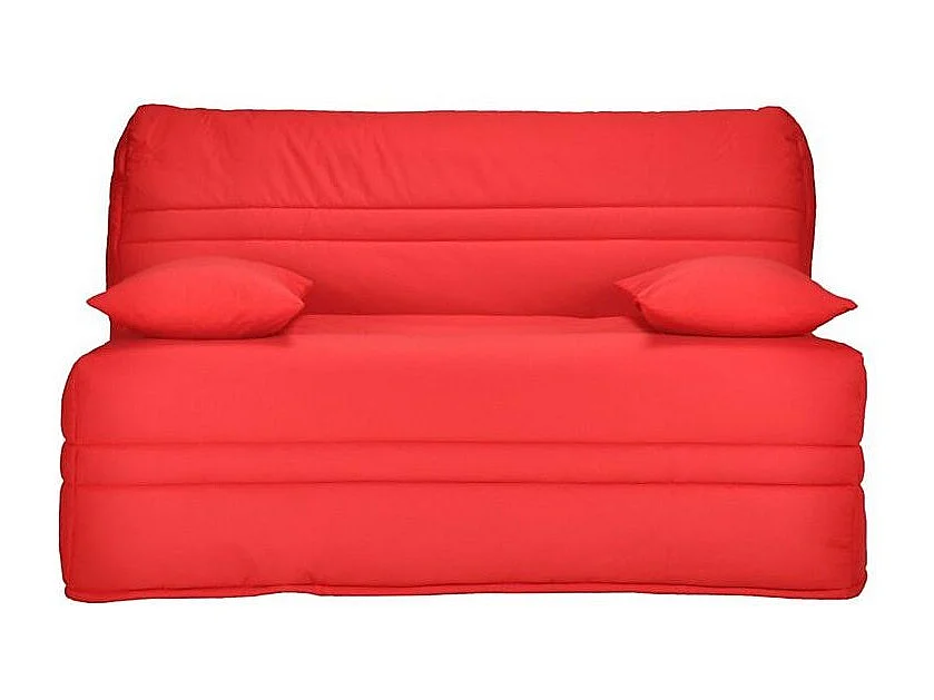 Banquette BZ tissu matelas Bultex 15cm Barnes 140x200-Couleur Rouge