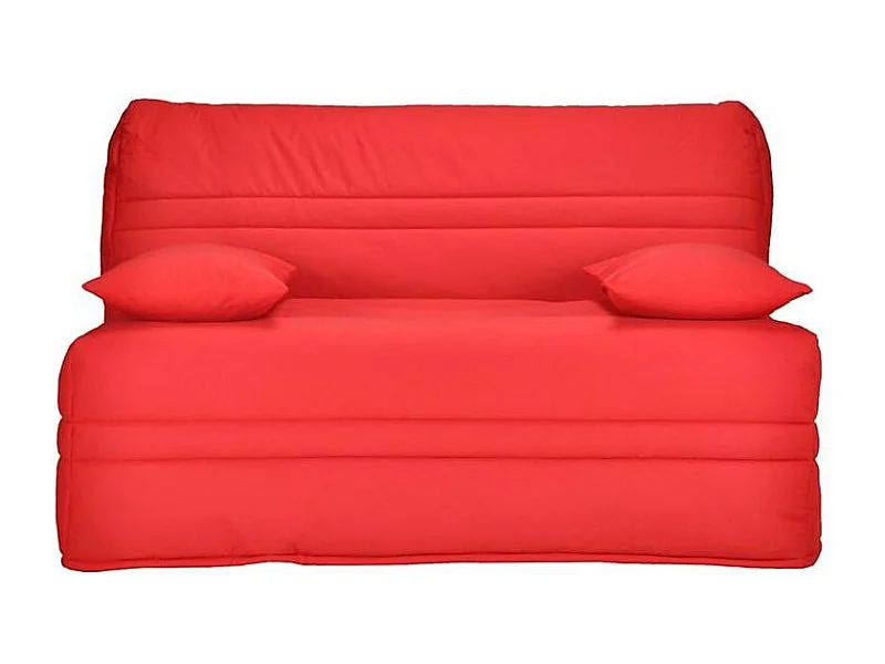 Banquette BZ tissu matelas Bultex 15cm Barnes 140x200-Couleur Rouge