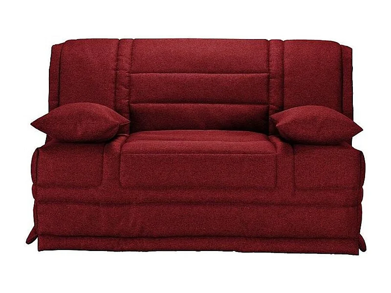 Banquette BZ tissu matelas Starconfort 15cm Pardo-Couleur Bordeaux-160x200-Coffre de rangement Avec rangement