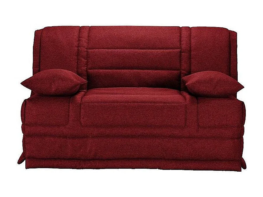 Banquette BZ tissu matelas Starconfort 15cm Pardo-Couleur Bordeaux-160x200-Coffre de rangement Avec rangement