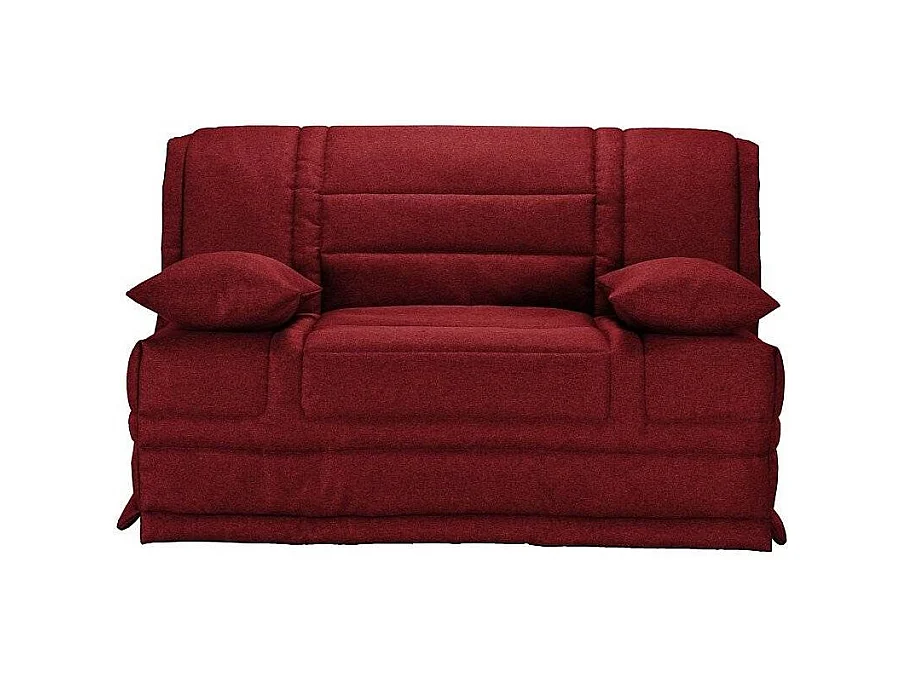 Banquette BZ tissu matelas Starconfort 15cm Pardo-Couleur Bordeaux-160x200-Coffre de rangement Avec rangement