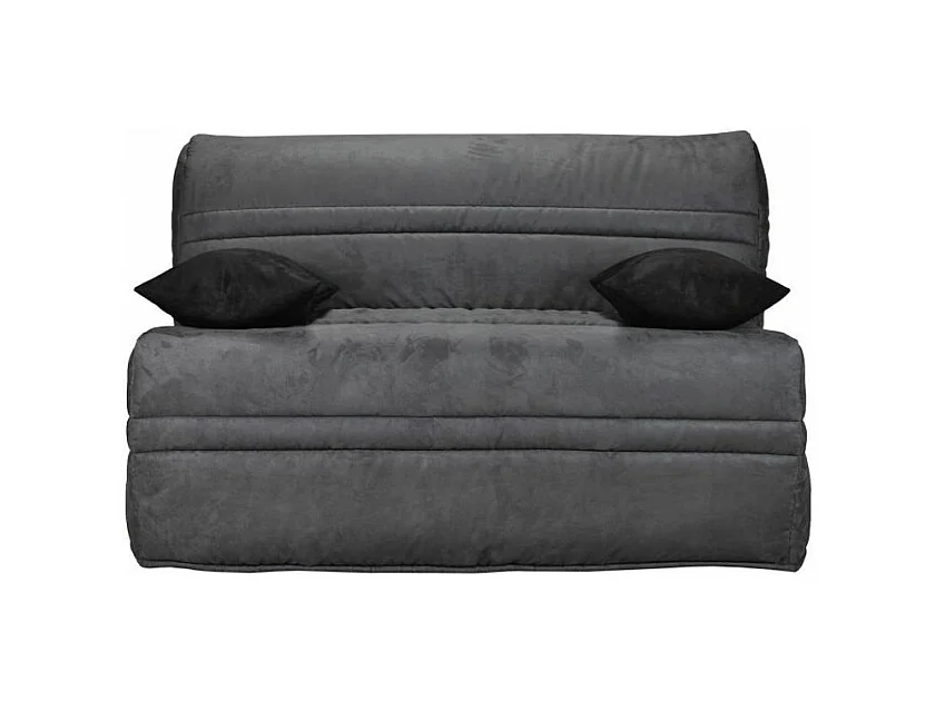 Banquette BZ microfibre 140x200 avec rangement Matelas Bultex 15cm Barnes-Couleur Gris foncé