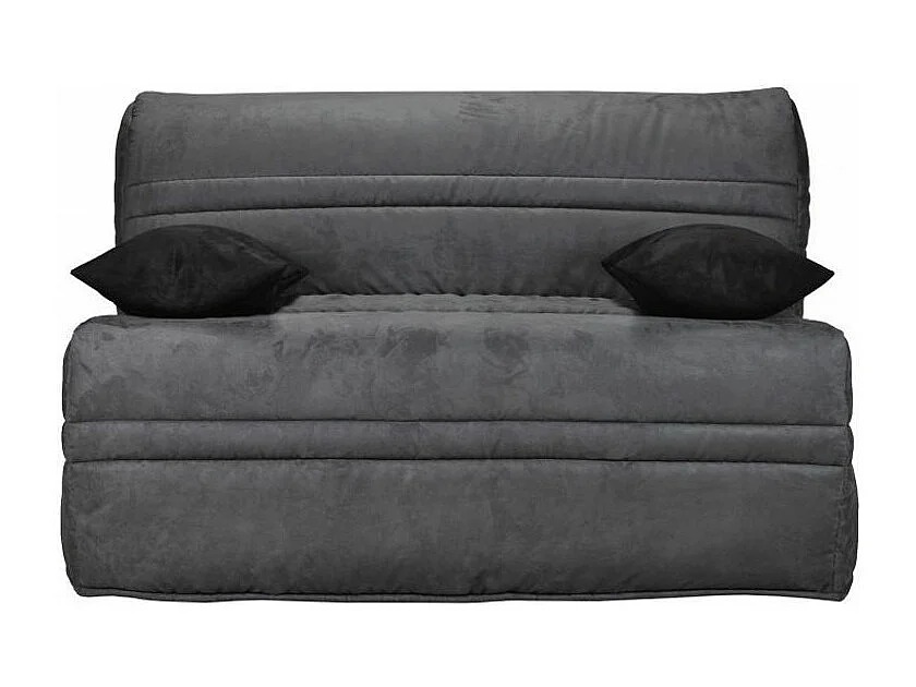 Banquette BZ microfibre 140x200 avec rangement Matelas Bultex 15cm Barnes-Couleur Gris foncé