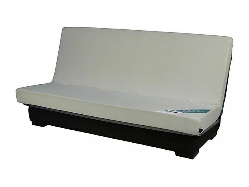 Canapé Clic Clac tissu avec coffre matelas Bultex 15cm Bianca 207cm-Couleur Gris